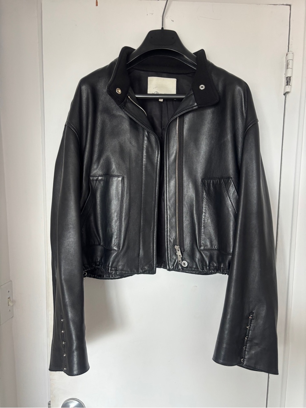 3.1 Phillip Lim Lamb Leather Biker Jacket Size Medium